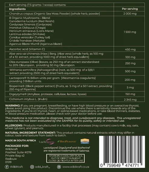 Wild Kraft Moss Merge Superfood Powder - 225g - Image 2